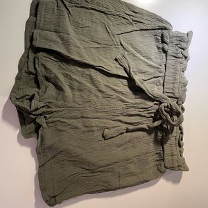 Green flowy shorts